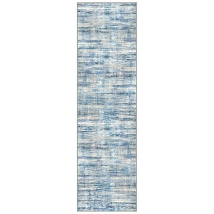 KOZYFLY 3x10 Runner Rug for Hallway Modern Washable Kitchen Rug Blue Beige - color: Blue Beige, size: 3' x 10' (Runner)