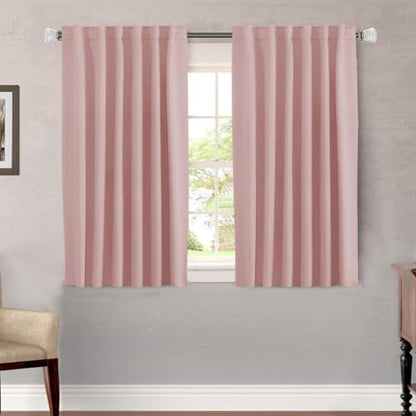 H.VERSAILTEX Blackout Curtains Thermal Insulated Window Treatment Panels Room Darkening Blackout Drapes for Living Room Back Tab/Rod Pocket Bedroom Draperies (2 Panels, Baby Pink, 52 x 45 Inch) - color: Baby Pink, size: 52"W x 45"L (Pack of 2)