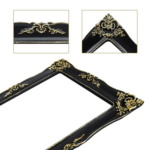Open Picture Frame for Canvas Paintings, Gallery Walls, DIY Craft Projects - color: Black - Straight Edges