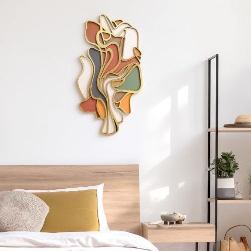 Mifoci Mid Century Modern Wood Wall Art, Abstract Wall Decor, Vertical - style: Vertical Style
