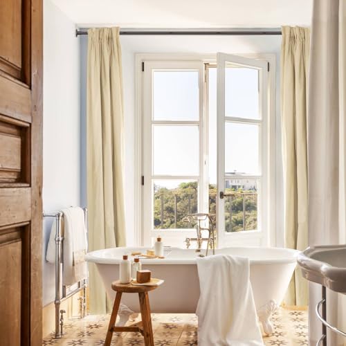GXOACKJ Brown Shower Curtain Rods - 31-68 Inch Spring Tension Shower Rods for Bathroom, Adjustable, No Drilling, No Rust, Stainless Steel - color: Brown, size: 31-68 inches