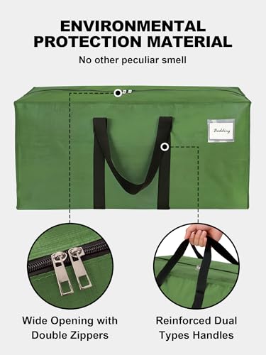 HOMESURE Supports 200lbs Heavy Duty Moving Bags - Strong Zipper & Wrap-Around Handles - Water-Resistant Storage Totes, Durable Alternative to Moving Boxes - 8 Pack - Olive Green - color: Olive Green