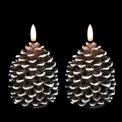 Wondise Pine Cone Flameless Candles with 6H Timer - color: 6-Brown