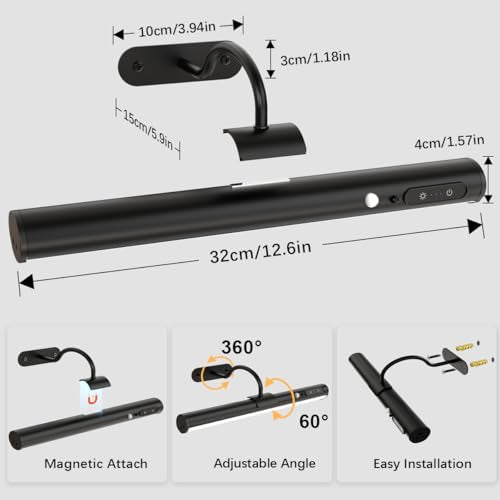 Motion Sensor Battery Operated Picture Light,Wireless Picture Light - color: Motion Sensor Black