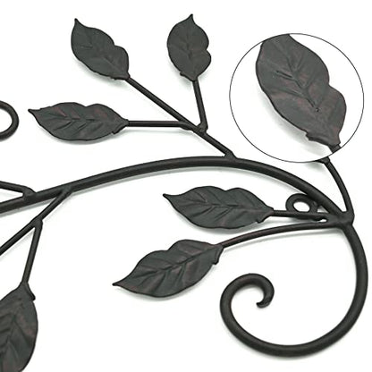 Remenna Metal Tree Leaf Wall Decor Leaves Wall Art Wrought Iron Scroll Above The Bed, Living Room, Outdoor Decoration