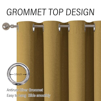 ChrisDowa Golden Brown Blackout Curtains 45 Inch Long 2 Panels for Bedroom - color: Gold Brown, size: 52"W x 45"L (Pack of 2)