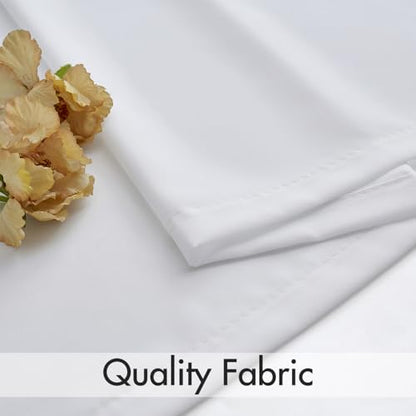 MIULEE White Semi Sheer Privacy Curtains Drapes 2 Panels 52W x 72L - color: White, size: 52"W x 72"L (Pack of 2)