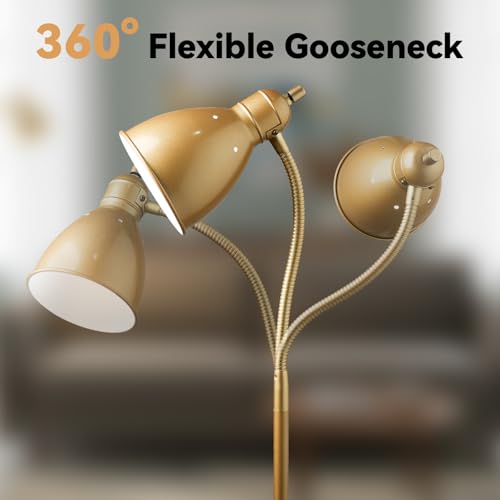 LALISU Floor Lamp, Industrial Floor Lamps for Living Rooms & Bedrooms - color: All Gold
