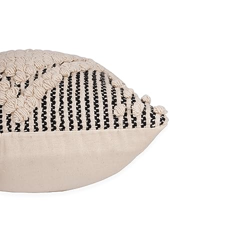· REDEARTH · Boho Textured Handwoven Throw Pillow Cases, Diamond Medley - color: Diamond Medley Black, size: 20" x 12" (Pack of 2)