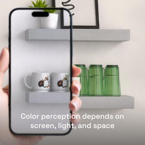 Solid Wood Floating Shelves for Wall 24 inch Grey, Wooden Bathroom Shelf - color: Grey, size: 24 Inch
