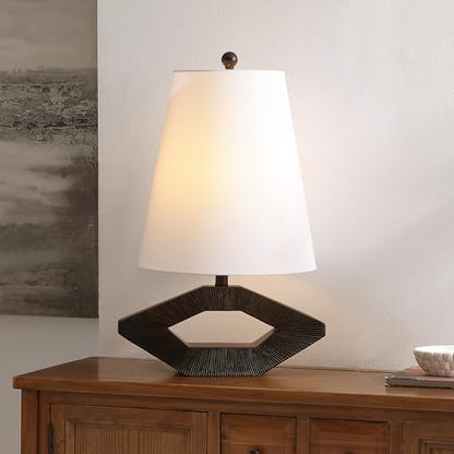SAFAVIEH Lighting Collection Praia Black Resin 25-inch Table Lamp for Bedroom, Living Room, Home Office, Desk, Nightstand (LED Bulb Included)