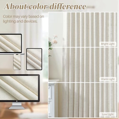 AUSSPVOCT Pinch Pleated Sheer Curtains 96 Inches Long for Living Room - color: Natural, size: 40"W x 96"L (Pack of 2)