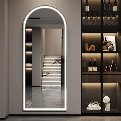 Antok 71"x28" LED Full Length Mirror, Lighted Floor Mirror, Arched - size: 71"L x 28"W, style: Arched Style