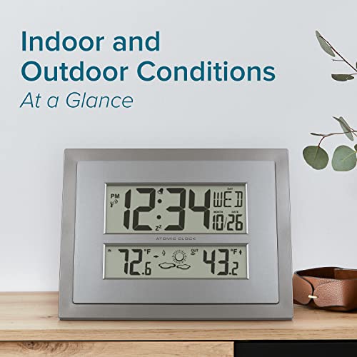 La Crosse Technology 512-85937 Gray Atomic Digital Clock with Temperature - size: Medium