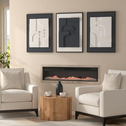 JACUKO Large Wall Art 3D Textured Modern Abstract 3-Piece 20x28 Inch - size: 20"W x 28"H x 3Pcs