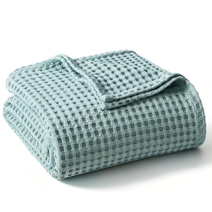 Exclusivo Mezcla 100% Cotton Throw Blanket for Couch, Dusty Mint - color: Dusty Mint, size: Throw (50" x 60")
