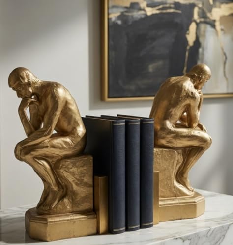 Bellaa Thinker Bookends, Auguste Rodin Statue, Unique