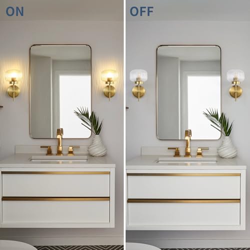Battery Operated Wall Sconces Set of 2, Rechargeable No Hardwired Wall Light with Remote, 3 Color Dimmable for Bedroom Apartment Hallway - color: Gold