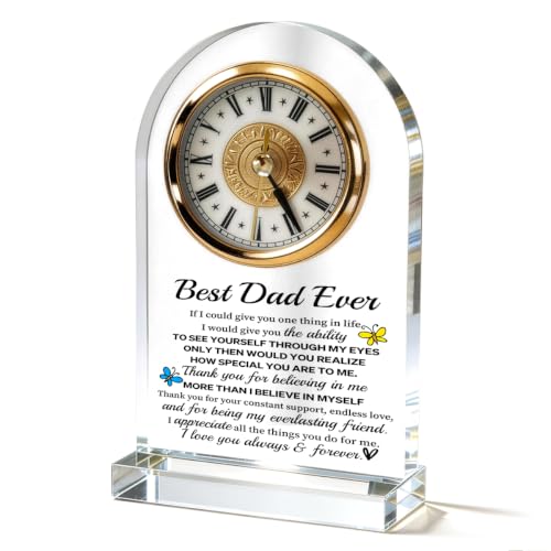 WKYAER Acrylic Clock Gift for Dad, Dad Gift from Daughter Son, Home Desktop Decor, Fathers Day Birthday, Home Office Shelf Decor 4.3 x 7.8 in - color: Dad 03