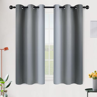 SimpleHome Ombre Grey to Grey White Curtains for Living Room 42Wx54L - color: Grey, size: 42"W x 54"L (Pack of 2)