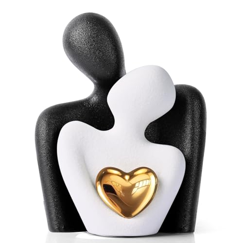 XMGZQ Large Couple Statue Tv Stand Decor Items for Living Room Home Decor,Bedroom Decor for Couples Sculpture for Anniversary Wedding,Love Gifts for Couples 2026,Knick Knacks for Shelve - color: Black White, size: 7.08in