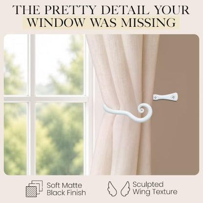 RTZEN Metal Curtain Tiebacks, Drapery Holders for Wall, 2 Pcs - size: Medium, style: Classic - W