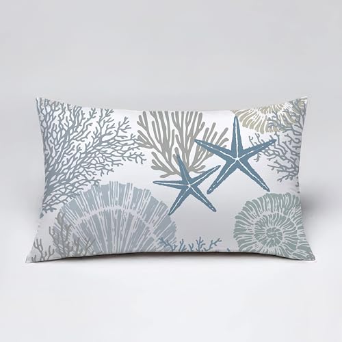 Tritard Coastal Lumbar Pillow Covers Set of 2, 12x20, Blue - size: 20" x 12" (Pack of 2)