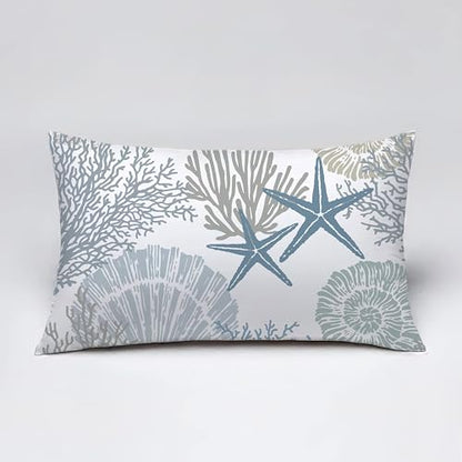 Tritard Coastal Lumbar Pillow Covers Set of 2, 12x20, Blue - size: 20" x 12" (Pack of 2)