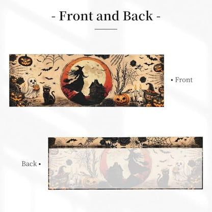 Halloween Witch Valances for Windows Rod Pocket Curtain Valance 1 Panel Short Curtains for Kitchen Bathroom Living Room Bedroom Window Treatments - color: Halloween Witch
