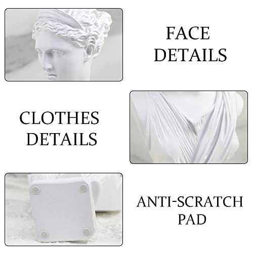 Norrclp 12.5in Greek Statue of Diana, Classic Roman Head Bust - color: Anna-12.5in