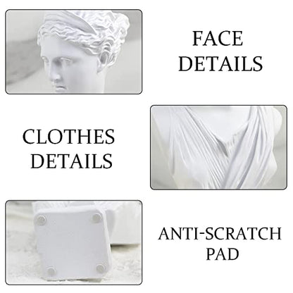 Norrclp 12.5in Greek Statue of Diana, Classic Roman Head Bust - color: Anna-12.5in
