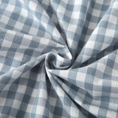 Mywinlle Blue Plaid Ruffle Gingham Throw Pillow Covers 18"x18" Set of 2 - color: Blue Gingham, size: 18" x 18" (Pack of 2)