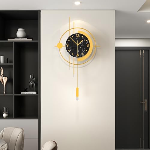 Large Modern Wall Clocks for Living Room Gold Silent Analog Clock - style: Antique