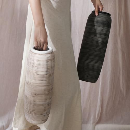 ALMA White Tall Vase for Floor, 18'' Extra Large Vase for Pampas Grass - color: Bottle-white-18"