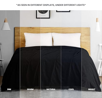 Utopia Bedding 100% Cotton Thermal Blanket Black Twin, 90x72 Inches - color: Black, size: Twin