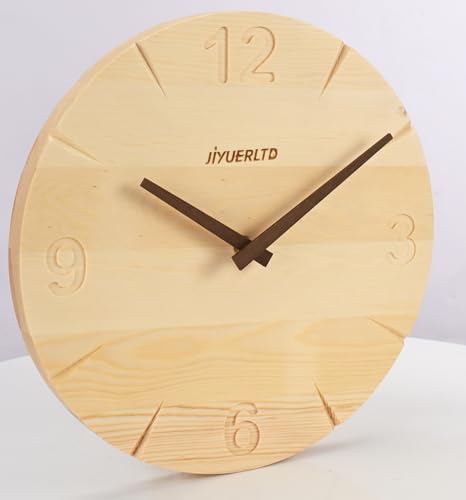 Rustic Vintage Wooden Clock Large Wall Clock, 12"