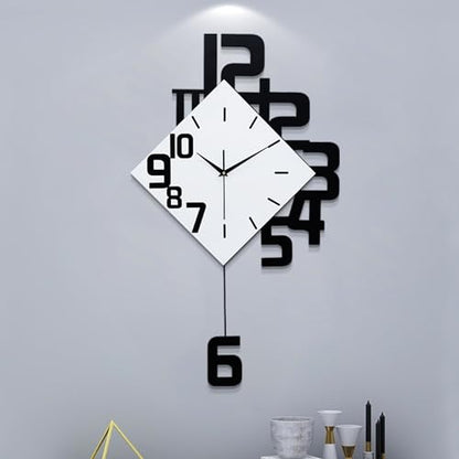 Decorative Wall Clock for Living Room Large Modern Clocks Silent - size: 12*20 inch