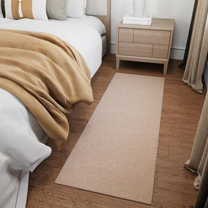 Ottomanson Door Mat Indoor Entryway Runner Rug – Non-Slip Durable Low-Pile Runner with Stain-Resistant Surface, 20" x 59", Beige - color: Beige