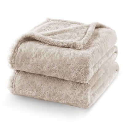 Exclusivo Mezcla Fuzzy Plush Fleece Bed Blanket Queen Size, Camel - color: Camel, size: 90x90 IN
