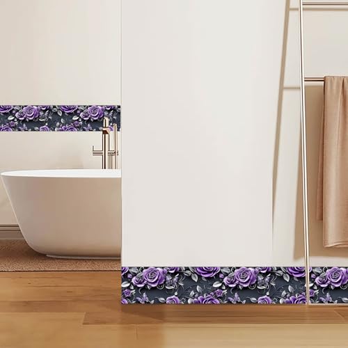 IVN Wallpaper Border Peel and Stick Wall Violet Rose Butterfly 4x196 Inch - color: Violet Rose Butterfly