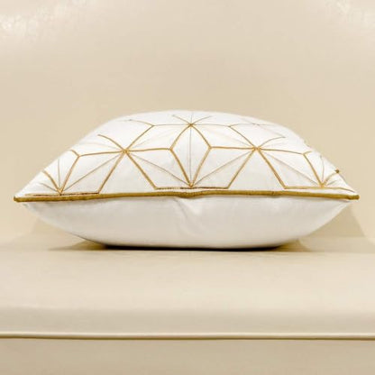 Avigers Throw Pillow Cover 18 x 18 Inch, White Gold, Velvet, Hidden Zipper - color: White, Gold, size: 18" x 18" (Pack of 1)
