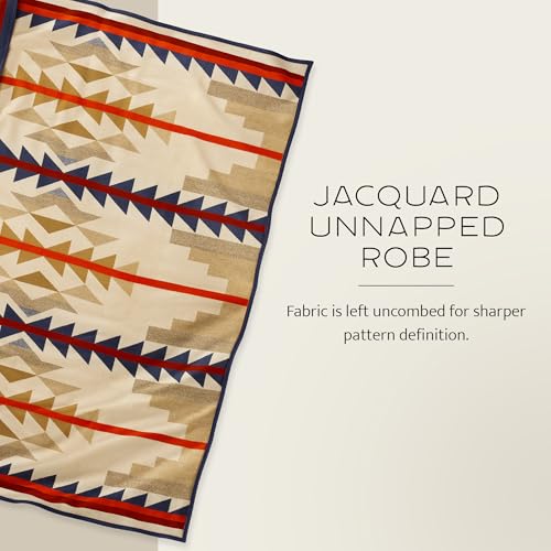 Pendleton Jacquard Unnapped Twin Blanket, 64 x 80 in, Heirloom Virgin Wool - color: Medicine Bow, size: Twin (64" x 80")