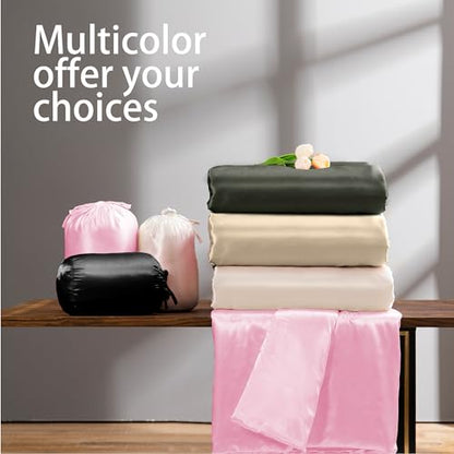 Vonty Dark Grey Satin Throw Blanket 60x80In, Cooling Silky Wrinkle-Free - color: Dark Grey, size: 60" x 80"