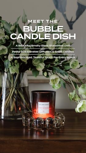 Alice Lane Home Collection Original Smoky Glass Small Bubble Candle Dish - color: Smoke, size: Small