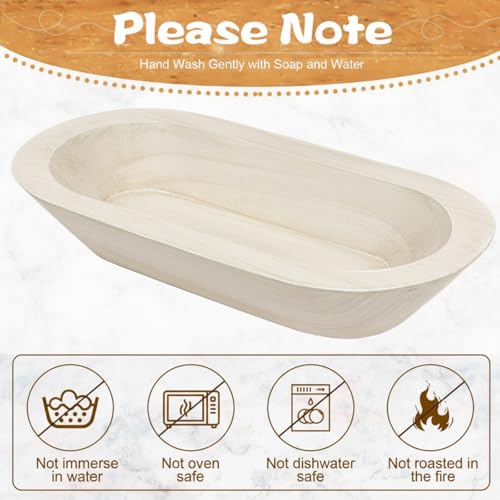 Nuogo 10 Pack 12.5 Inches Wooden Dough Bowls Bulk Rustic Bowls, White - color: White, size: 12.5 Inches