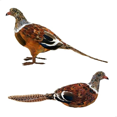 naturevibe Feathered Pheasant Decor Set of 2 for Autumn Fall Thanksgiving - style: Pheasant Decor-Set of 2