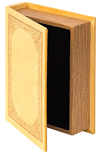 Decorative Vintage Book Shaped Trinket Storage Box - Yellow - color: Yellow