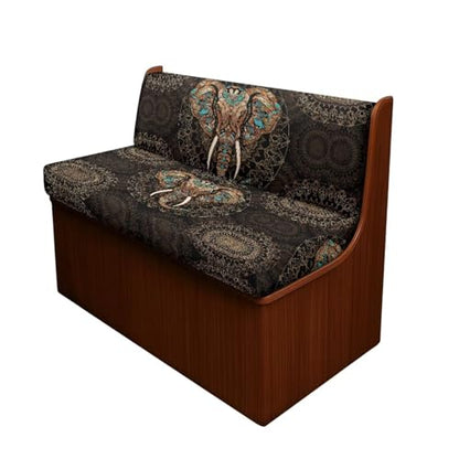 Boho Mandala Elephant Print 2 Pcs RV Dinette Cushion Covers Breathable Camper Cushion Slipcover Stretch 2 Seat Sofa Chair Cover Camper Seat Covers Dinette Booth - color: Boho Mandala Elephant