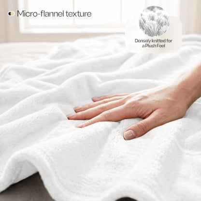 Soft Fleece Blanket for Bed Twin Size White (60x80 Inch) - color: White, size: Twin (60x80 Inch)