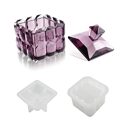 Box Resin Molds,Jewelry Box Molds,Jar Silicone Mold, Trinket Storage Container Box Mold for Resin Casting Home Decor